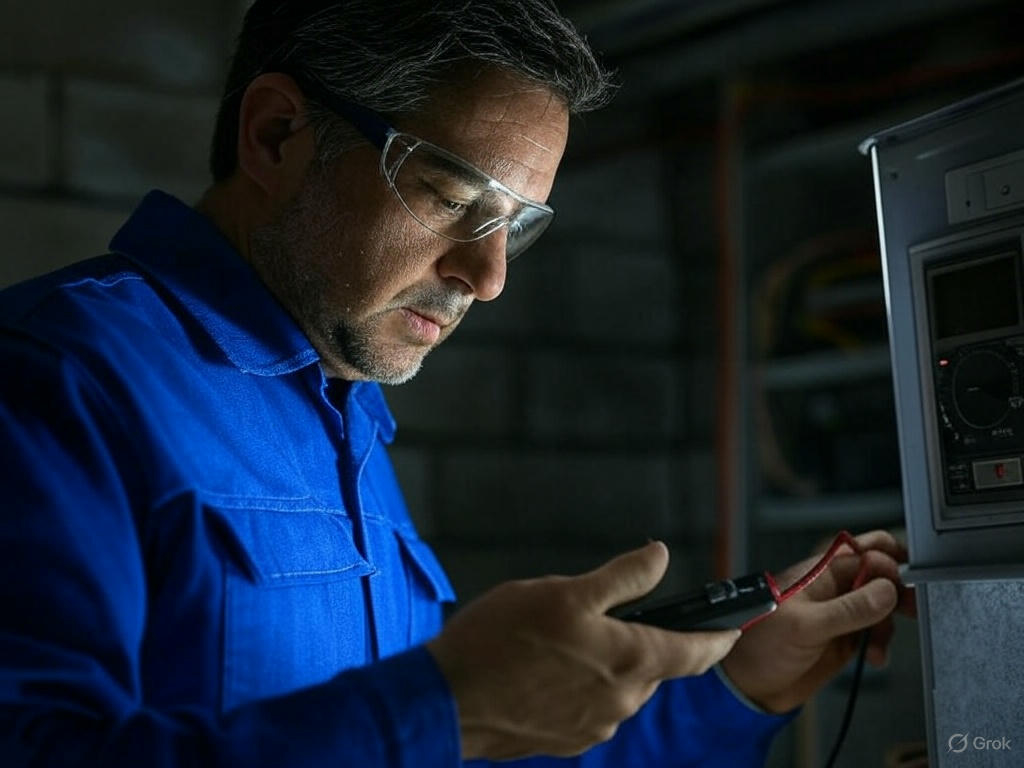 PAT Testing Engineer at work